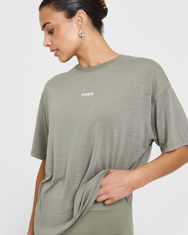 Washed Burnout T-Shirt | Washed Soft Sage Green Online now - Image 5