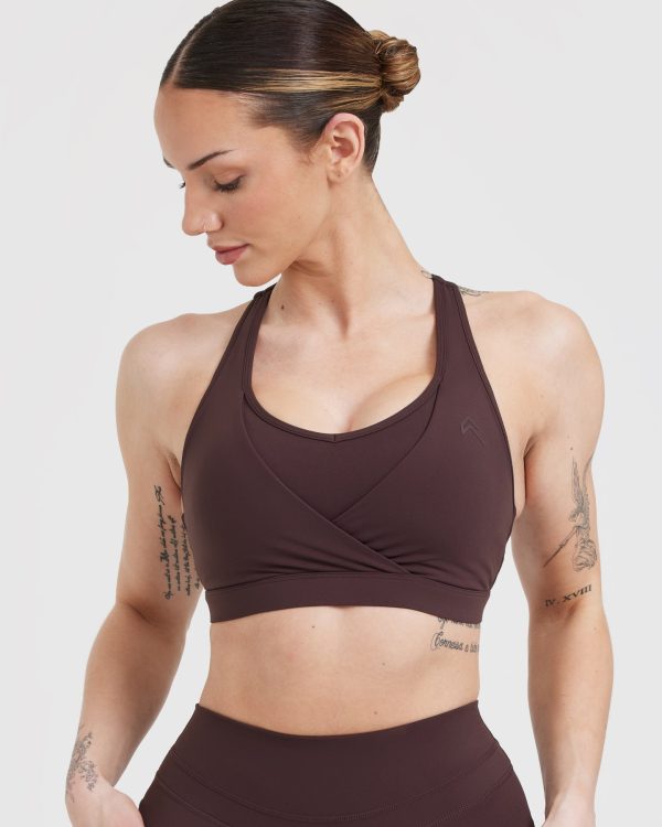 Unified Layered Sports Bra | Plum Brown Cheap - Image 4