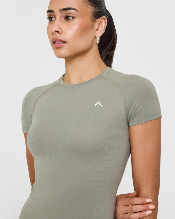 Go To Seamless Fitted Top | Soft Sage Green on Sale - Image 4