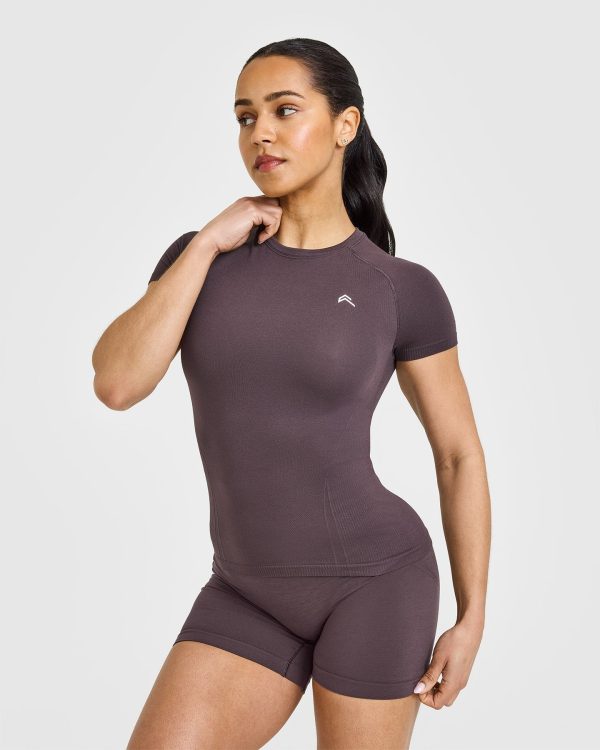 Go To Seamless Fitted Top | Umber Brown Sale