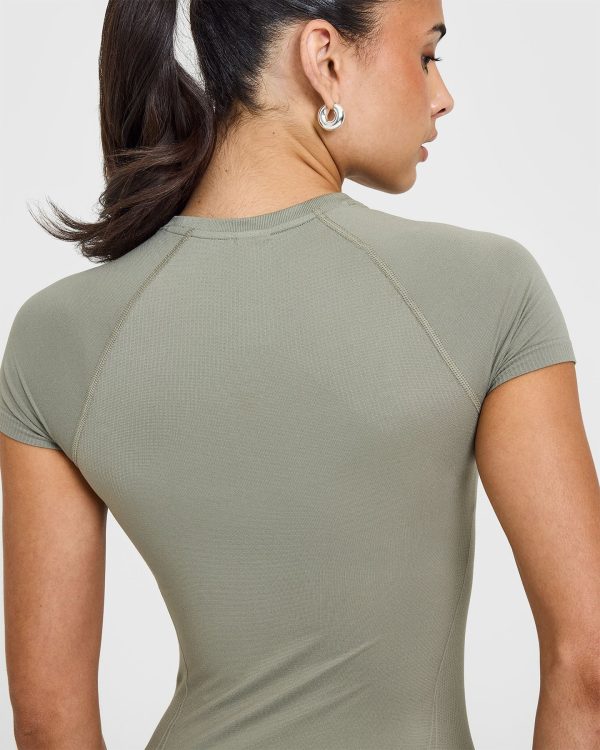 Go To Seamless Fitted Top | Soft Sage Green on Sale - Image 5