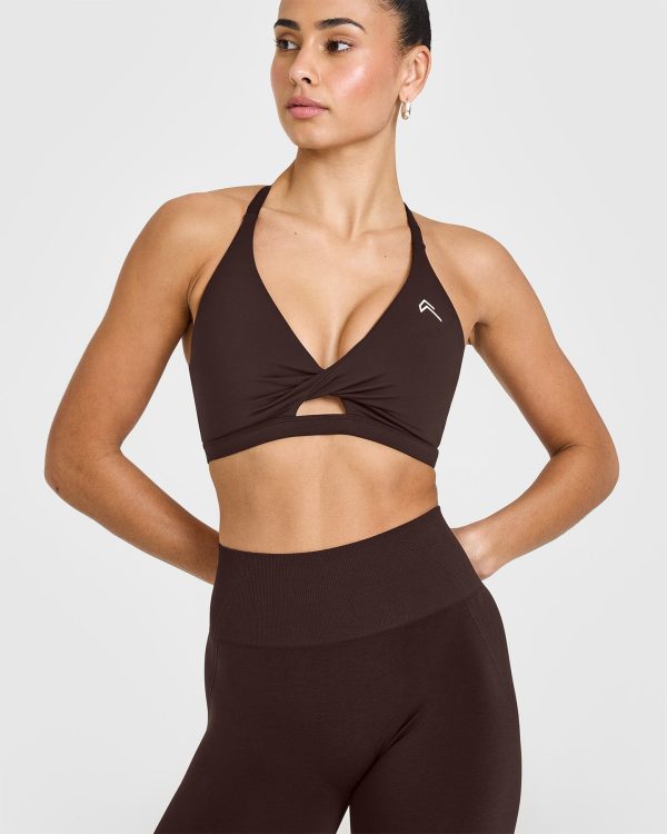 Unified Twist Sports Bra | 70% Cocoa For Sale - Image 4