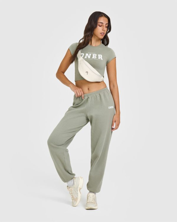 Cotton Baby T-Shirt with Printed Logo | Soft Sage Green Online now - Image 2