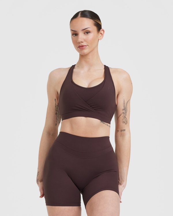 Unified Layered Sports Bra | Plum Brown Cheap