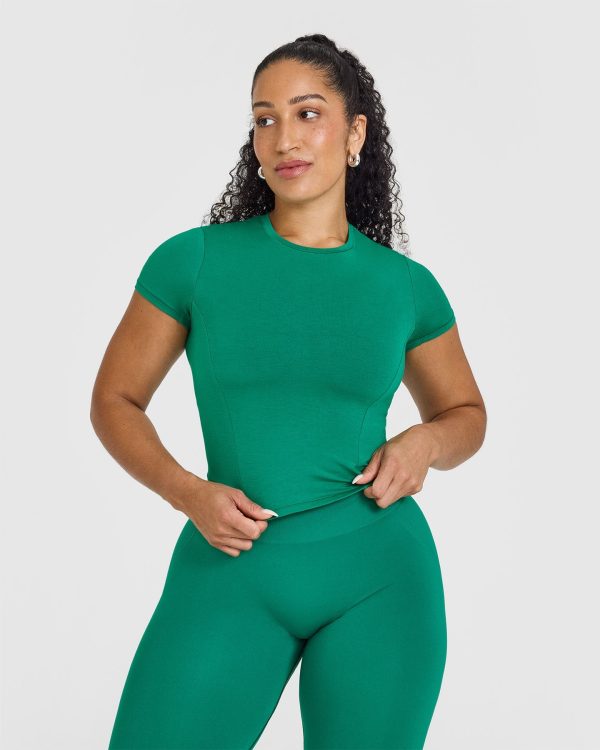Mellow™ Soft Mid Short Sleeve T-Shirt | Emerald Green Discount