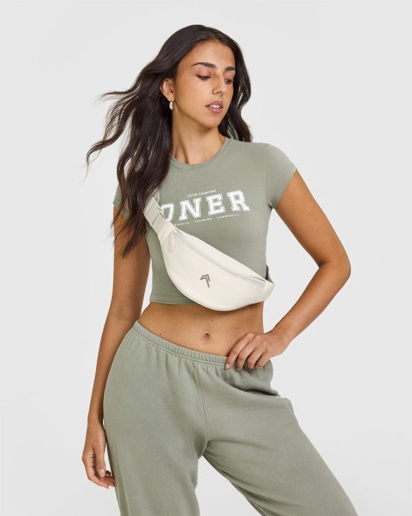 Cotton Baby T-Shirt with Printed Logo | Soft Sage Green Online now - Image 3