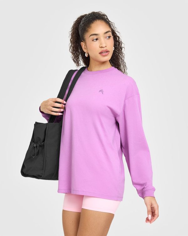 Classic Oversized Lightweight Long Sleeve Top | Orchid Purple Discount - Image 3