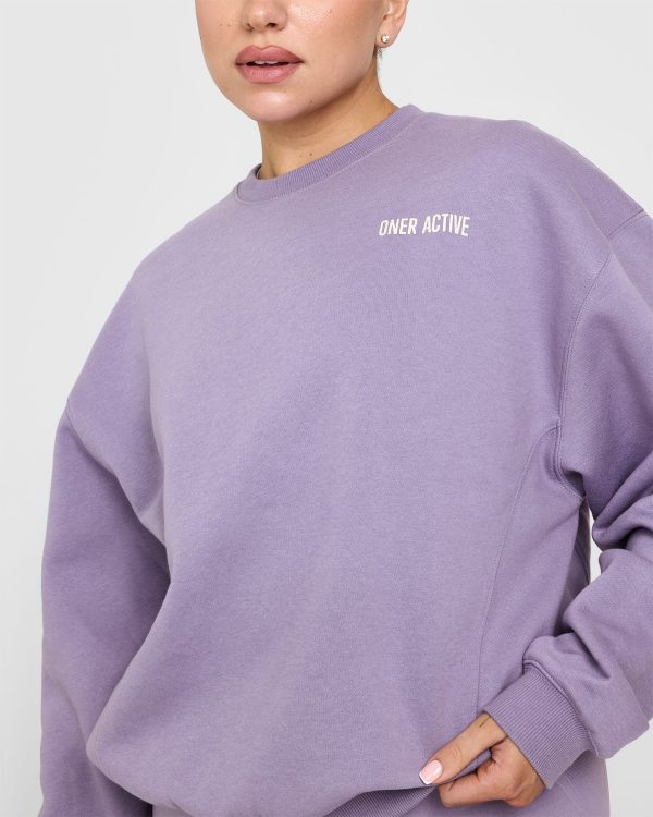 Foundations Sweatshirt With Printed Graphic | Soft Purple For Discount - Image 4