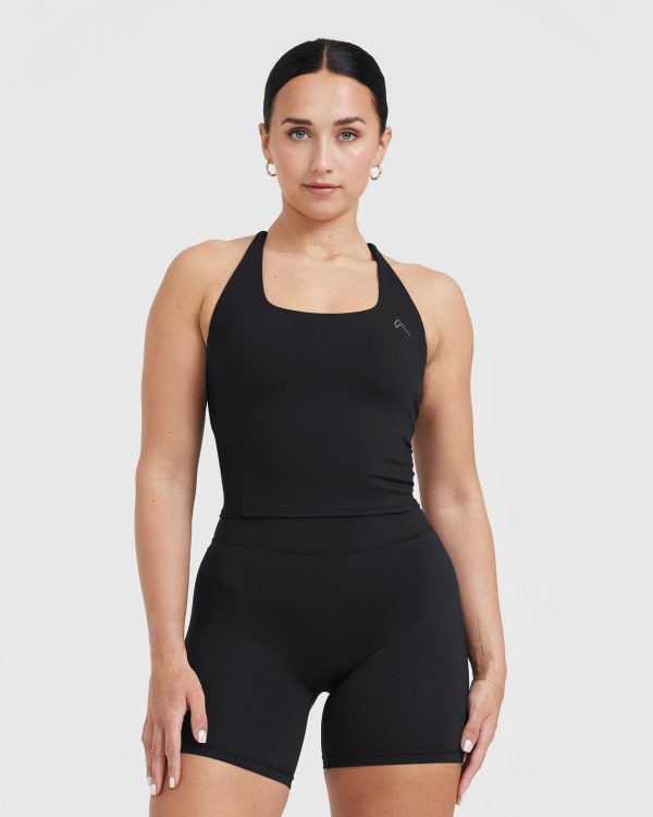 Timeless Square Neck Mid Vest | Black Sale