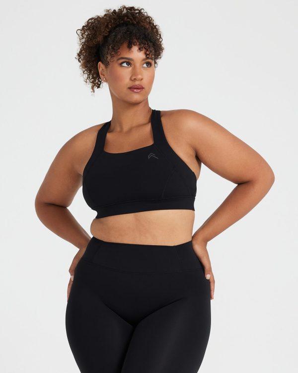 Timeless Wide Strap Sports Bra | Black Fashion