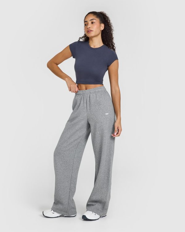 Foundations Straight Leg Joggers | Charcoal Marl Online Sale - Image 3