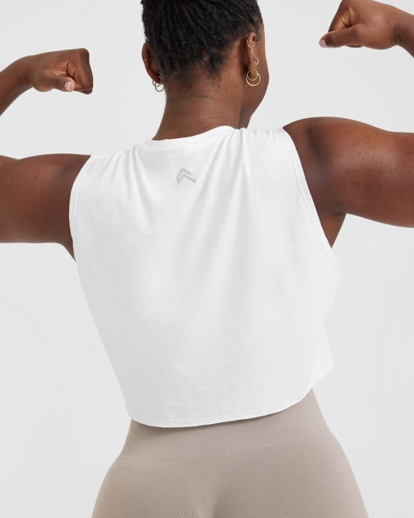 Go To Muscle Crop Vest | White For Cheap - Image 5