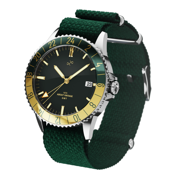 1970 Haagen GMT Automatic, Steel   Green  - Swiss Made Online Sale - Image 4