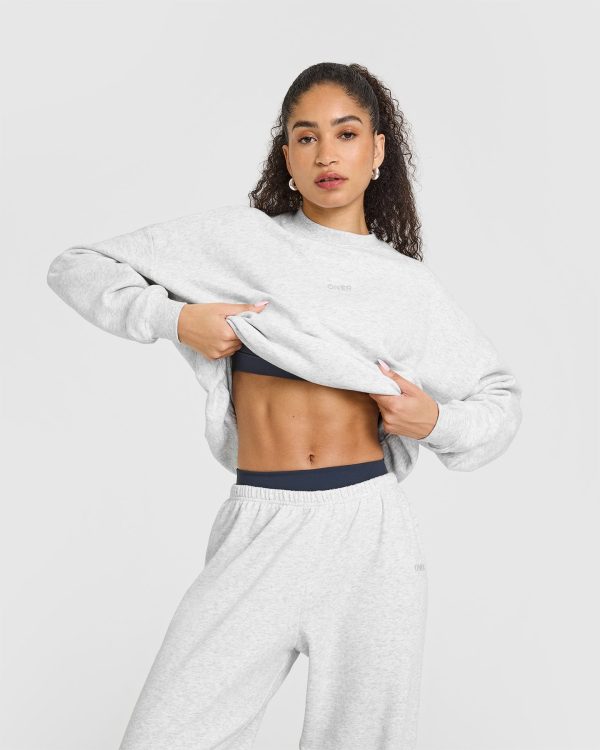 Mid Weight Sweatshirt | Light Grey Marl Online Sale - Image 2