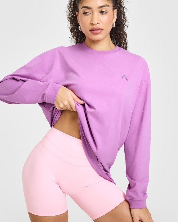 Classic Oversized Lightweight Long Sleeve Top | Orchid Purple Discount - Image 5