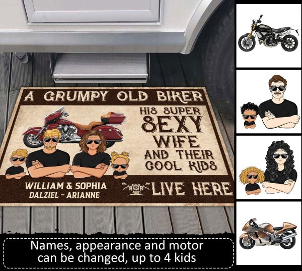 Motorcycle Personalized Doormat, Personalized Gift for Motorcycle Lovers, Motorcycle Riders - DM044PS04 For Cheap